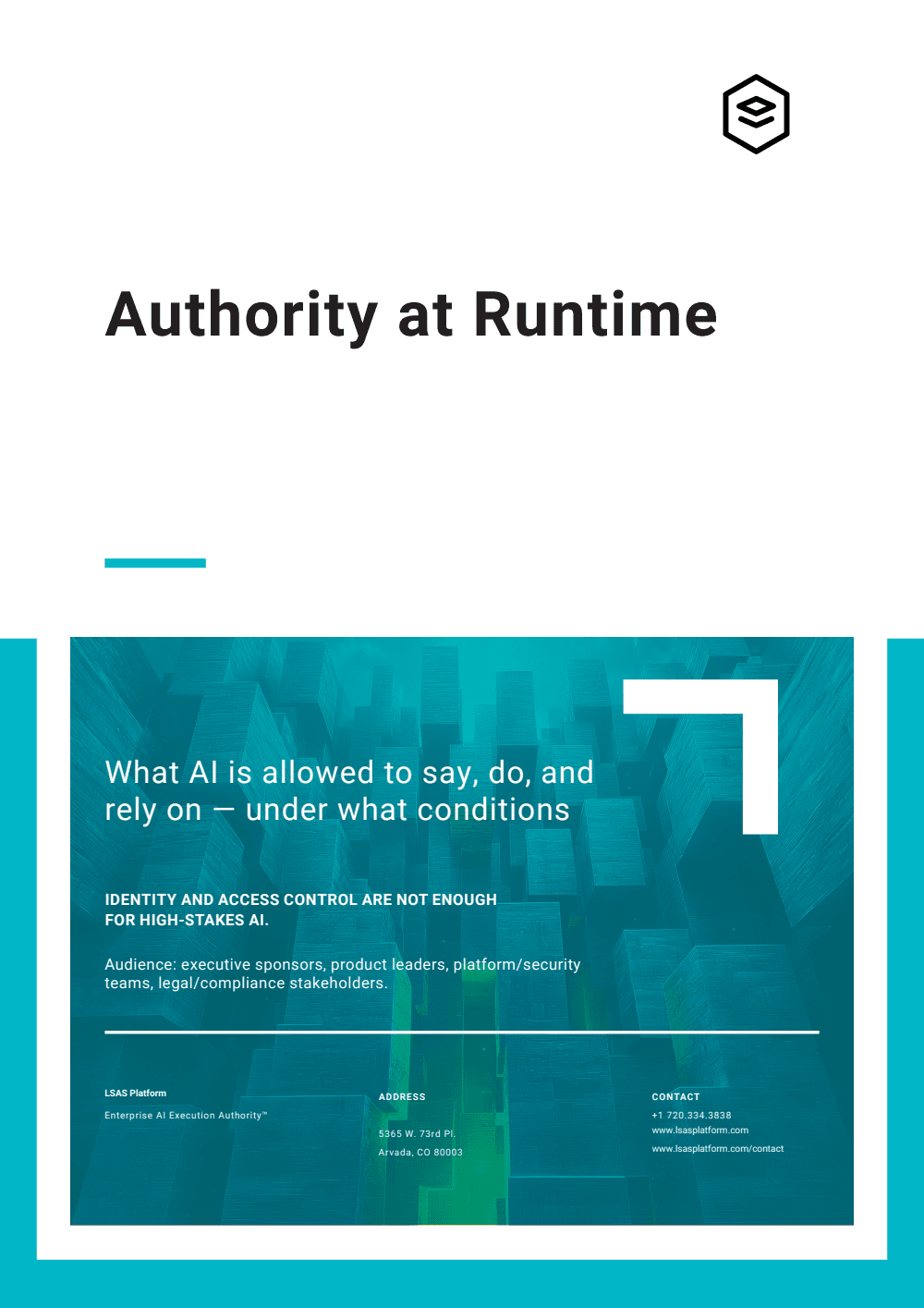 Authority at Runtime governance brief cover